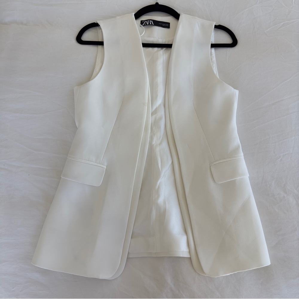 Zara white suit vest